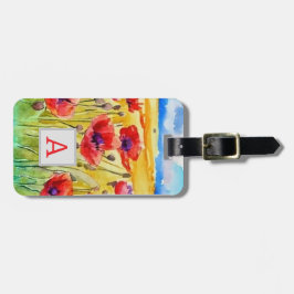 赤いケシの花畑 ラゲッジタグ