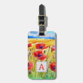赤いケシの花畑 ラゲッジタグ (正面縦)