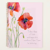 赤いケシの花絵を描手 プランナー手帳 (正面)