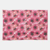 赤いケシの花 キッチンタオル (横)