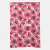 赤いケシの花 キッチンタオル (縦)