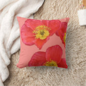 赤いケシの花 クッション (ブランケット)