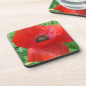 赤いケシの花 コースター (左側)