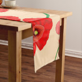 赤いケシの花 ショートテーブルランナー (インサイチュ)