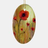 赤いケシの花 セラミックオーナメント (右)