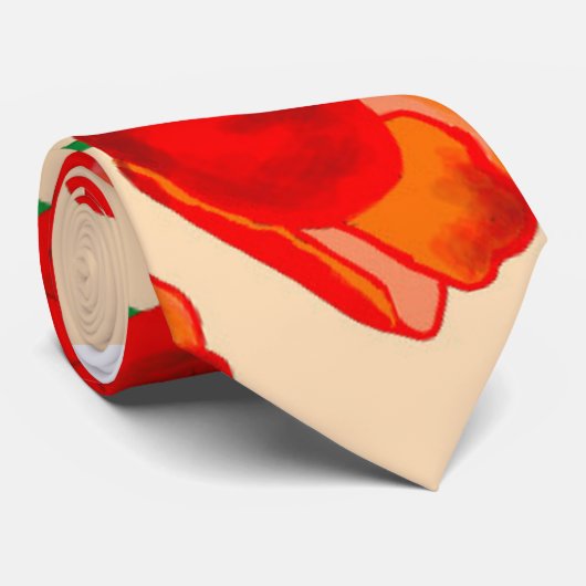 赤いケシの花 ネクタイ (ロール)