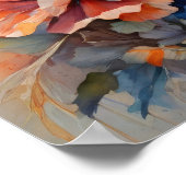 赤いケシの花 – -フローラ水彩植物芸術 ポスター (角)