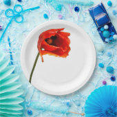 赤いケシの花 ペーパープレート (パーティー)