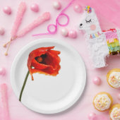 赤いケシの花 ペーパープレート (パーティー)