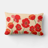 赤いケシの花 ランバークッション (裏面)