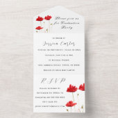 赤いケシの花 ワイルドフラワー 花のある風景 オールインワン招待状 (内側)