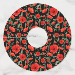 赤いケシの花 ワイングラスタグ