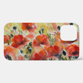 赤いケシの花、柔らかい水色。 Case-Mate iPhoneケース (裏面 (横))