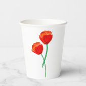 赤いケシの花 紙コップ (裏面)
