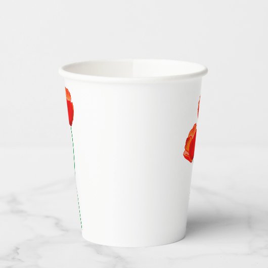 赤いケシの花 紙コップ (左)