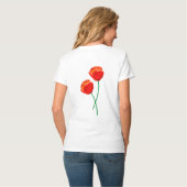 赤いケシの花 Tシャツ (裏面フル)