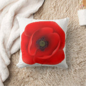 赤いケシの装飾用クッション クッション (ブランケット)