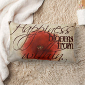 赤いケシの装飾用クッション、感動的なメッセージ ランバークッション (ブランケット)