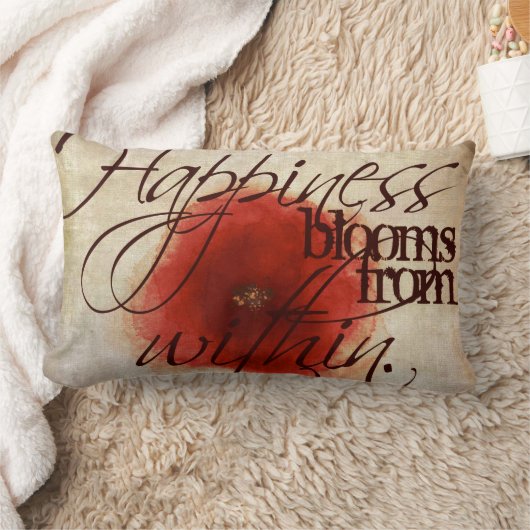 赤いケシの装飾用クッション、感動的なメッセージ ランバークッション (ブランケット)