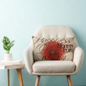 赤いケシの装飾用クッション、感動的なメッセージ ランバークッション (椅子)