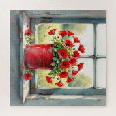 赤いケシの赤いコーヒースズ ジグソーパズル (横)