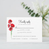 赤いケシの返信カード 出欠カード (スタンド正面)