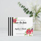 赤いケシの野生のフローラ結婚式の日付を保存 案内ポストカード (スタンド正面)