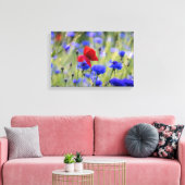 赤いケシの野花の写真 キャンバスプリント (インサイチュ (リビング))