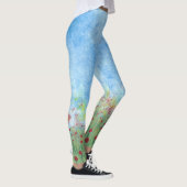 赤いケシの青い空のレギンスの分野の歩く レギンス (右)