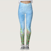 赤いケシの青い空のレギンスの分野の歩く レギンス (正面)