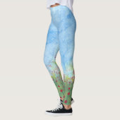 赤いケシの青い空のレギンスの分野の歩く レギンス (左)