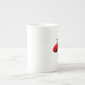 赤いケシの骨灰磁器のエスプレッソのコップ ボーンチャイナマグカップ (正面)