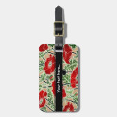 赤いケシの~の荷物のラベル ラゲッジタグ (正面縦)