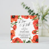 赤いケシを持ってリース披露宴 招待状 (スタンド正面)