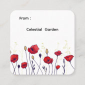 赤いケシエレガントス類 – 山花 スクエア名刺 (正面)