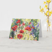 赤いケシカード カード (黄色い花)