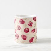 赤いケシパターンマグ コーヒーマグカップ (中央)