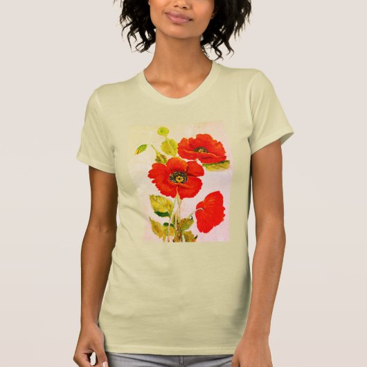 赤いケシファッション Tシャツ (正面)