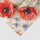 赤いケシフローラヴィンテージ音楽シートephemera 薄葉紙 (詳細)