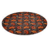 赤いケシ入り白黒ケシ畑フローラ カッティングボード (角)