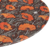 赤いケシ入り白黒ケシ畑フローラ カッティングボード (角)