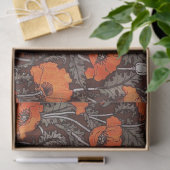 赤いケシ入り白黒ケシ畑フローラ 薄葉紙 (ギフト)