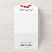 赤いケシ山花の水の色の結婚フローラA オールインワン招待状 (外側)