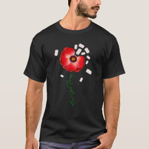 赤いケシ忘れの花の兵隊が退役軍人する Tシャツ