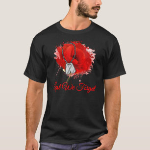 赤いケシ忘れの花の退役軍人記念 Tシャツ