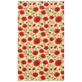 赤いケシ柄 テーブルクロス (正面)