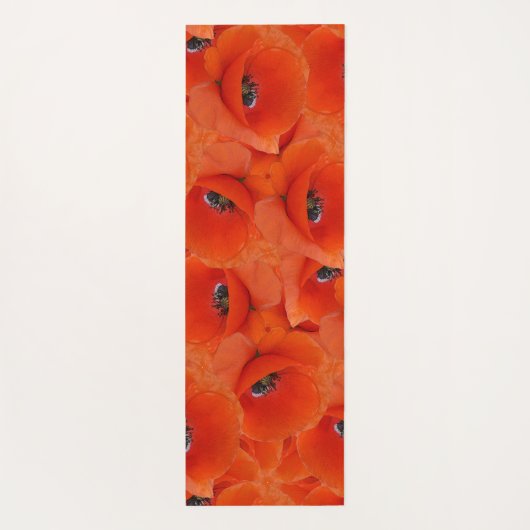 赤いケシ柄 ヨガマット (裏面)