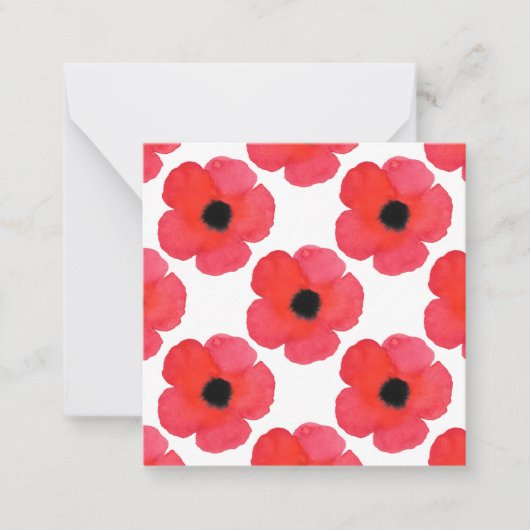 赤いケシ模様 ノートカード (正面)