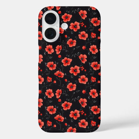 赤いケシ模様 Case-Mate iPhoneケース (裏面)