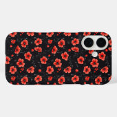 赤いケシ模様 Case-Mate iPhoneケース (裏面 (横))